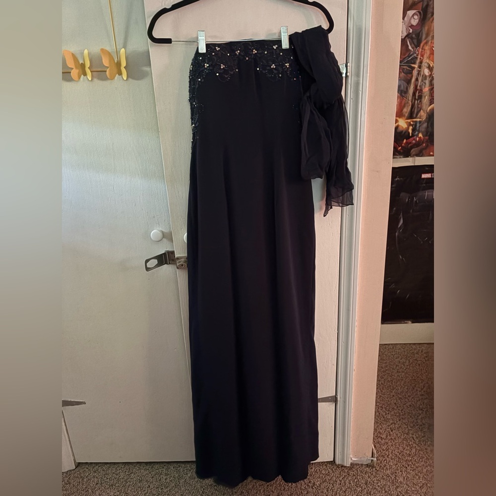 Jovani Strapless Black Gown